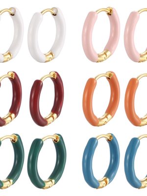 N Ear Ring Drop Oil Simple Circle Earrings Stainless Steel Earrings Normcore and Retro Dopamine Ear