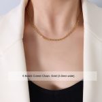 color: P1125-Gold Beveled Chain -40+5cm