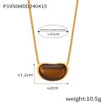 color: P1956-Gold Tiger Eye Necklace