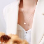 color: P051-Rose Gold Heart Necklace -50+5cm