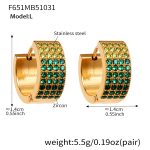 color: F651-Green Color Zircon Earrings -Large