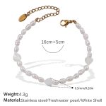 color: SL185WEG White Shell Freshwater Pearl Bracelet