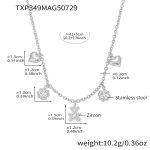 color: TXP349-Steel Color Bear Zircon Necklace 41+5cm