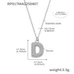 color: RP017-D Letter Steel Color Necklace 40+5cm