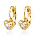 color: Small Heart French Clasp Earrings 9 Gold