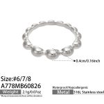 color: A778-Polished Steel Color Ring / size: US 7