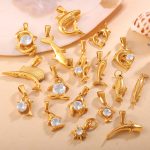 All-Match DIY Marine Dolphin Shark Pendant Stainless Steel 18K Gold Plating Inlaid Zircon Accessories
