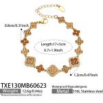 color: TXE130-Champagne Color Zircon Gold Bracelet -17+5cm