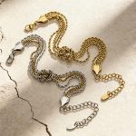 Environmentally Friendly Stainless Steel Chain Knotted Bracelet Plated 18K Real Gold Heavy Industry Cold Bracelet