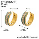 color: F1052-Blue Color Zircon Earrings -Large