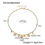 color: TXP387-Gold diy Necklace 40+5cm