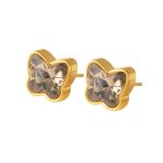 color: Brown Stone Gold Stud Earrings
