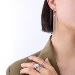 color: F547-Steel Color Tassel Earrings