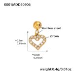 color: K001-Gold Cutout Heart Zircon Pendant