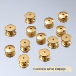 Stainless Steel Flying Saucer Earplug Anti-Drop Auricular Needle Ear Studs Buckle Earrings DIY Accessories Argent Pur Ear Buckle Ear Cap