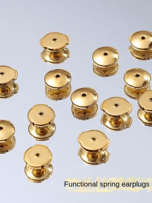 Stainless Steel Flying Saucer Earplug Anti-Drop Auricular Needle Ear Studs Buckle Earrings DIY Accessories Argent Pur Ear Buckle Ear Cap