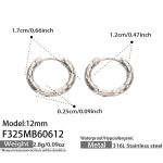 color: F325-Steel Color Earrings -Inner Diameter 12mm