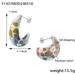 color: F1437-Steel Color Earrings