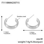 color: F1118-Steel Color Earrings -M