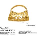 color: A715-Cutout Vine Gold Ring -Size 8