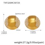color: TXF326-Gold Zircon Zircon Earrings