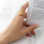 color: A222-Gold Textured Ring / size: US 7