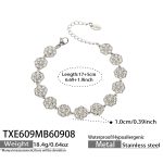 color: TXE609-White Zircon Steel Color Bracelet -17+5cm
