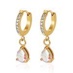 color: AB Stone Light Drop Pendant Ear Cuff -1