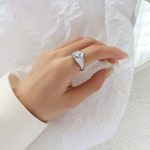 color: A222-Steel Color Textured Ring / size: US 6