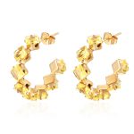 color: Claw Earrings Yellow Rhinestone MS-498