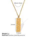 color: XL306 White Rhinestone Numbers 6 Gold Necklace