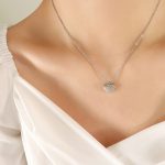 color: P051-Steel Color Short Style Necklace -40+5cm