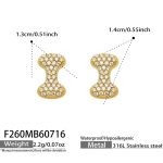 color: F260-Letter I Gold Earrings