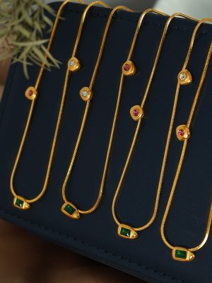 French Retro Beccarite Necklace Light Luxury Design Nordic Plated 18K Advanced Clavicle Chain Temperament