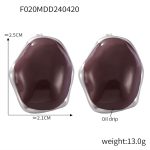 color: TXF020-Steel Red Earrings