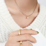 color: P105-Zircon Gold Necklace