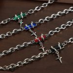 New Vintage Personality Affordable Luxury Premium Stainless Steel Gold Plated Zircon Pendant Bracelet Ornament