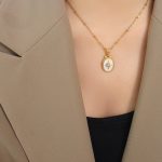 color: P1395-Gold Necklace -40+5cm