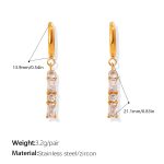 color: EH1320WEG White Zircon Earrings