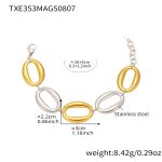 color: TXE353-Two-tone Gold Bracelet 16+3cm