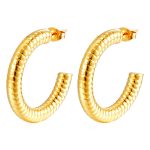 color: Stripes Hollow C Shape Gold MS-527D