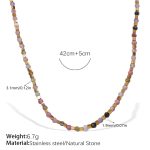 color: XL461CRG Colorful Natural Stone Necklace