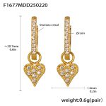 color: F1677-Gold Zircon Earrings