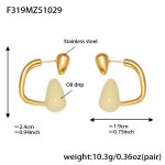 color: F319-Gold Matcha Green Earrings