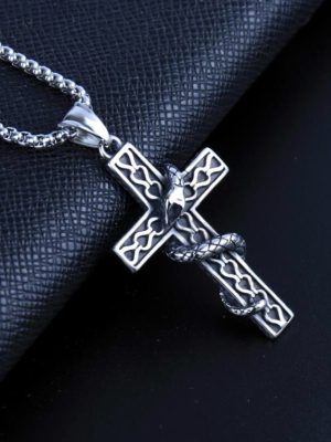 Snake Cross Winding Pattern Pendant Ornaments Couple Style
