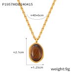 color: P1957-Gold Tiger Eye Necklace (January 30 Arrival)