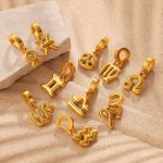 Summer Seaside Holiday Golden Twelve Constellation Bikini Buckle Pendant Plated 18K Gold DIY Accessories