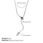 color: XL819BKS Black Zircon Silver Necklace