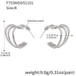 color: F753-B Style Steel Color Earrings