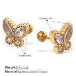 color: EH1033WEG Gold Piercing Stud Earrings